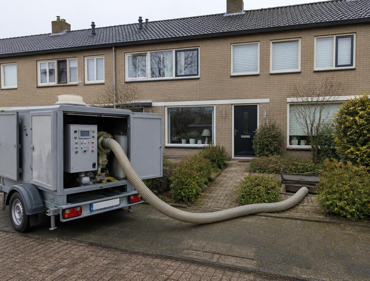 Egale laag bodemisolatie op de kruipruimtebodem na uitvoering