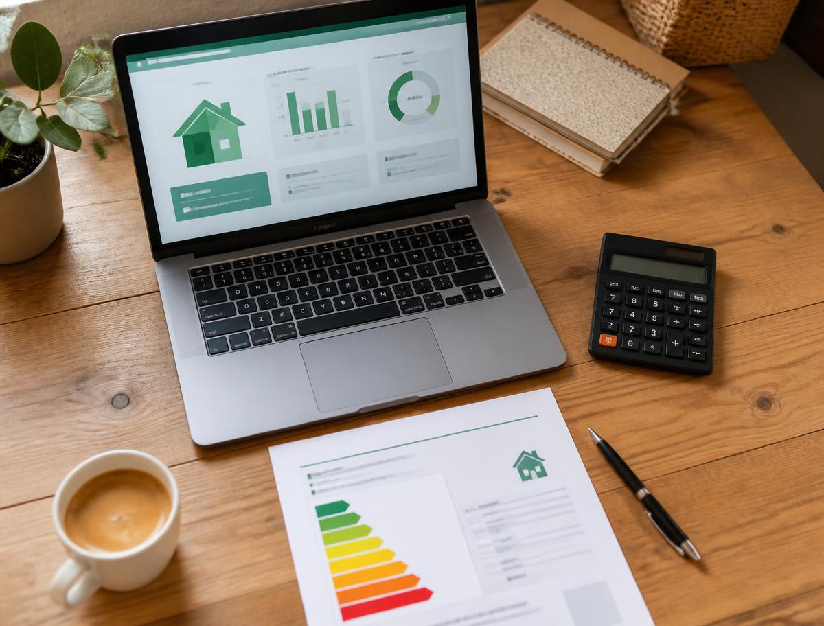 Subsidieberekening voor woningisolatie op tafel met rekenmachine en documenten